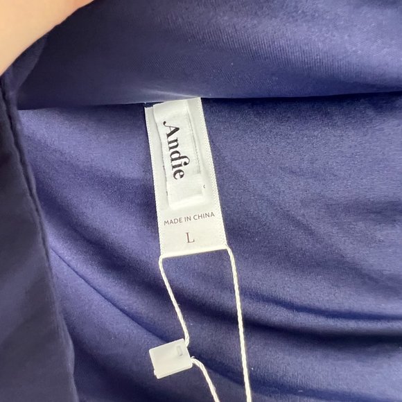 NWT Andie Swim The Cheeky Bottom Flat Bikini Navy Blue Size Large L NEW - Picture 7 of 10